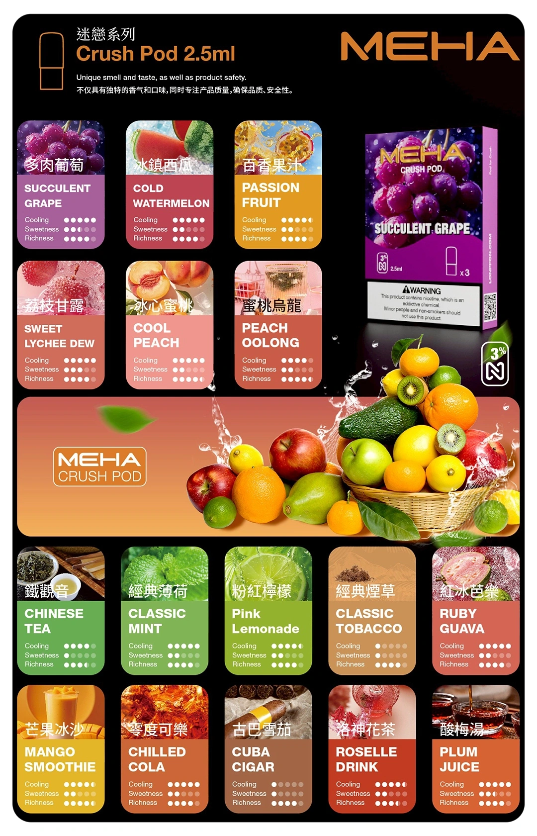 MEHA魅嗨五代煙彈|魅嗨迷戀系列五代霧化電子煙#台灣現貨#